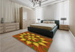 Patterned Caramel Brown Rug in a Bedroom, pat2942yw