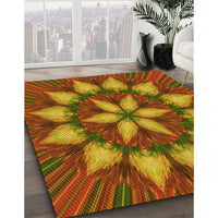 Patterned Caramel Brown Rug, pat2942yw