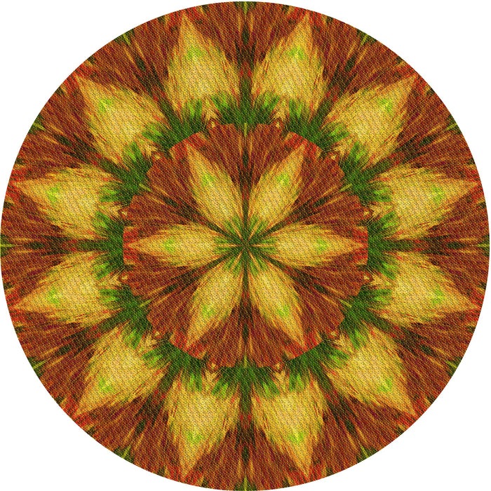 Square Patterned Caramel Brown Rug, pat2942yw