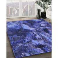 Patterned Light Slate Blue Rug, pat2943blu