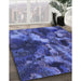 Patterned Light Slate Blue Rug in Family Room, pat2943blu