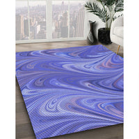 Patterned Sky Blue Rug, pat2944blu