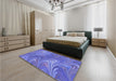 Patterned Sky Blue Rug in a Bedroom, pat2944blu