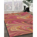 Machine Washable Transitional Crimson Red Rug in a Family Room, wshpat2944brn