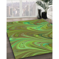 Patterned Olive Green Rug, pat2944grn