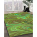 Patterned Olive Green Rug in Family Room, pat2944grn