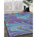 Machine Washable Transitional Koi Blue Rug in a Family Room, wshpat2944lblu