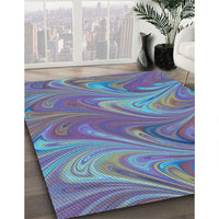 Patterned Koi Blue Rug, pat2944lblu