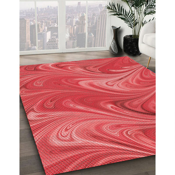 Machine Washable Transitional Red Rug in a Family Room, wshpat2944rd