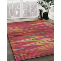 Patterned Crimson Red Rug, pat2945brn