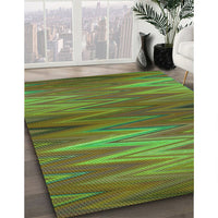 Patterned Antique Bronze Green Rug, pat2945grn