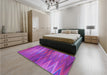 Patterned Crimson Purple Rug in a Bedroom, pat2945pur