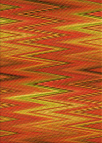 Machine Washable Transitional Neon Orange Rug, wshpat2945yw
