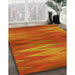 Patterned Neon Orange Rug in Family Room, pat2945yw