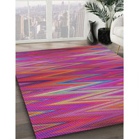 Patterned Purple Pink Modern Rug, pat2945