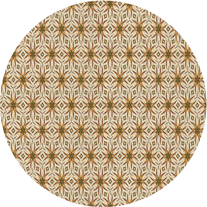 Square Patterned Khaki Gold Rug, pat2946brn