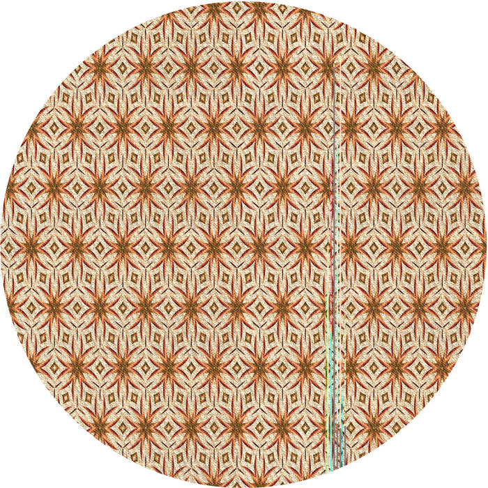 Square Patterned Khaki Gold Rug, pat2946org