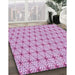 Patterned Blossom Pink Rug in Family Room, pat2946pur