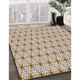 Patterned Sienna Brown Novelty Rug in Family Room, pat2946