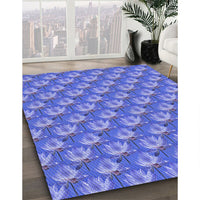 Patterned Sky Blue Rug, pat2947blu