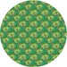 Square Patterned Seaweed Green Rug, pat2947grn