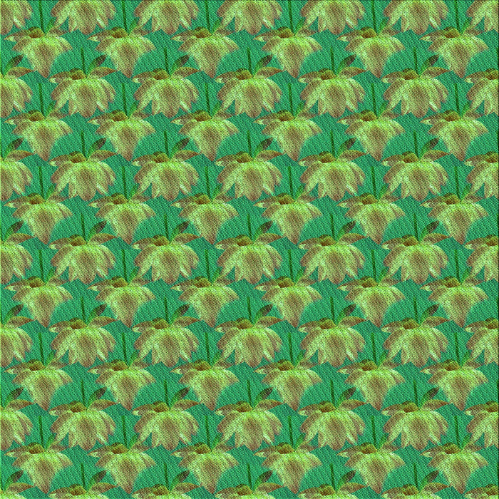 Round Patterned Seaweed Green Rug, pat2947grn