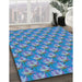 Machine Washable Transitional Royal Blue Rug in a Family Room, wshpat2947lblu