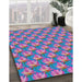 Patterned Koi Blue Novelty Rug in Family Room, pat2947