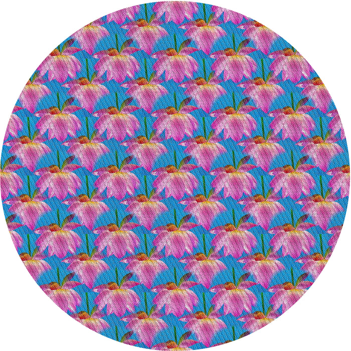 Sideview of Patterned Koi Blue Novelty Rug, pat2947