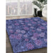 Machine Washable Transitional Dark Slate Blue Purple Rug in a Family Room, wshpat2948blu