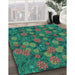 Machine Washable Transitional Light Sea Green Rug in a Family Room, wshpat2948lblu