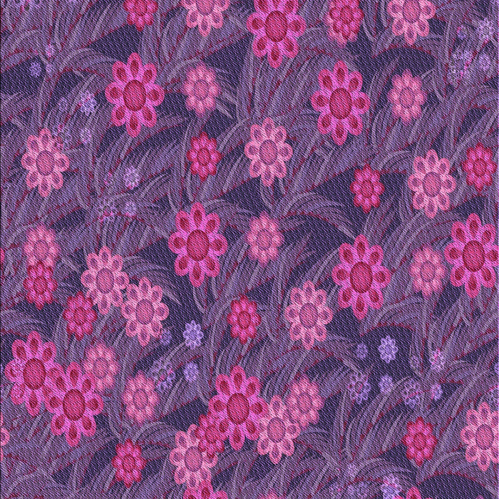 Machine Washable Transitional Dark Magenta Purple Rug, wshpat2948pur