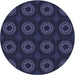 Square Machine Washable Transitional Deep Periwinkle Purple Rug in a Living Room, wshpat2949blu