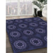 Patterned Deep Periwinkle Purple Rug in Family Room, pat2949blu