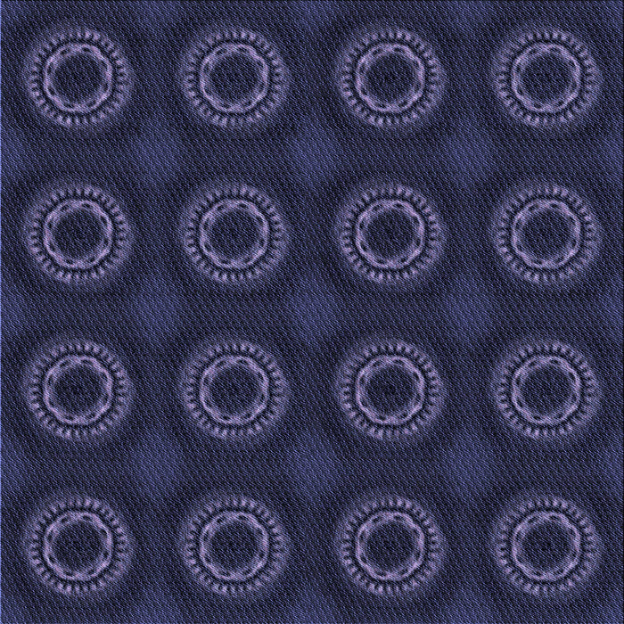 Round Patterned Deep Periwinkle Purple Rug, pat2949blu