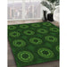 Patterned Green Rug in Family Room, pat2949grn