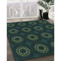 Patterned Midnight Gray Rug, pat2949lblu