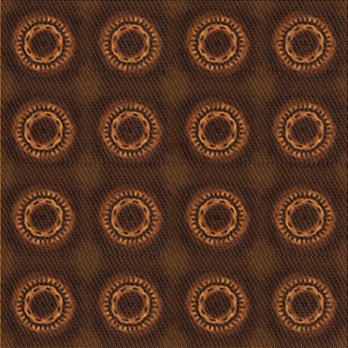 Round Patterned Mahogany Brown Rug, pat2949org