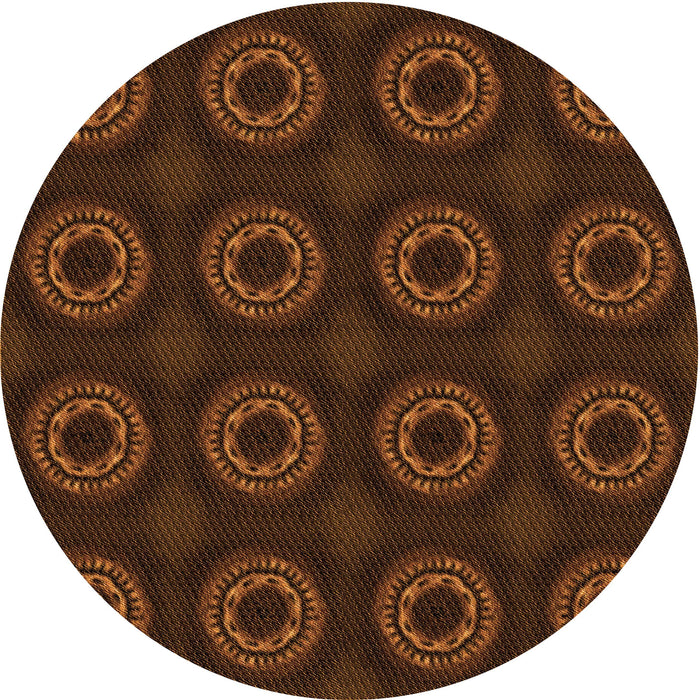 Square Patterned Mahogany Brown Rug, pat2949org