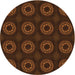 Square Patterned Mahogany Brown Rug, pat2949org