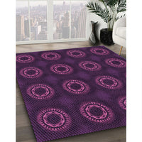 Patterned Dark Magenta Purple Rug, pat2949pur