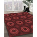 Patterned Maroon Red Rug in Family Room, pat2949rd