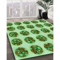 Patterned Seaweed Green Rug, pat295grn