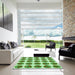 Square Patterned Seaweed Green Rug in a Living Room, pat295grn