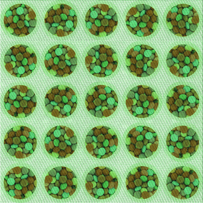 Round Patterned Seaweed Green Rug, pat295grn