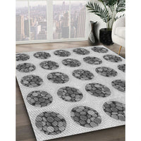 Patterned Platinum Silver Gray Rug, pat295gry
