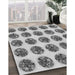 Machine Washable Transitional Platinum Silver Gray Rug in a Family Room, wshpat295gry