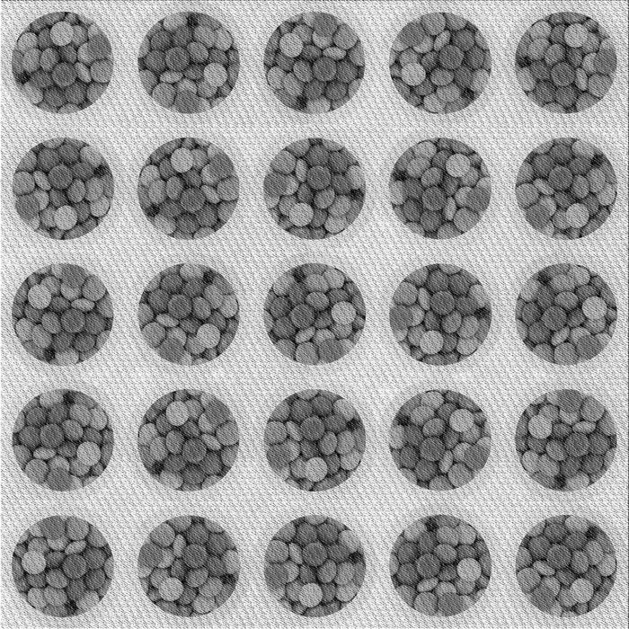 Round Patterned Platinum Silver Gray Rug, pat295gry