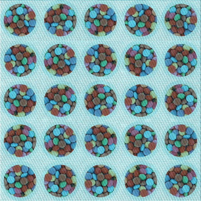 Round Patterned Marble Blue Rug, pat295lblu