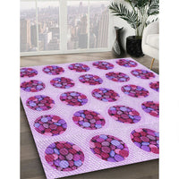 Patterned Magenta Pink Rug, pat295pur
